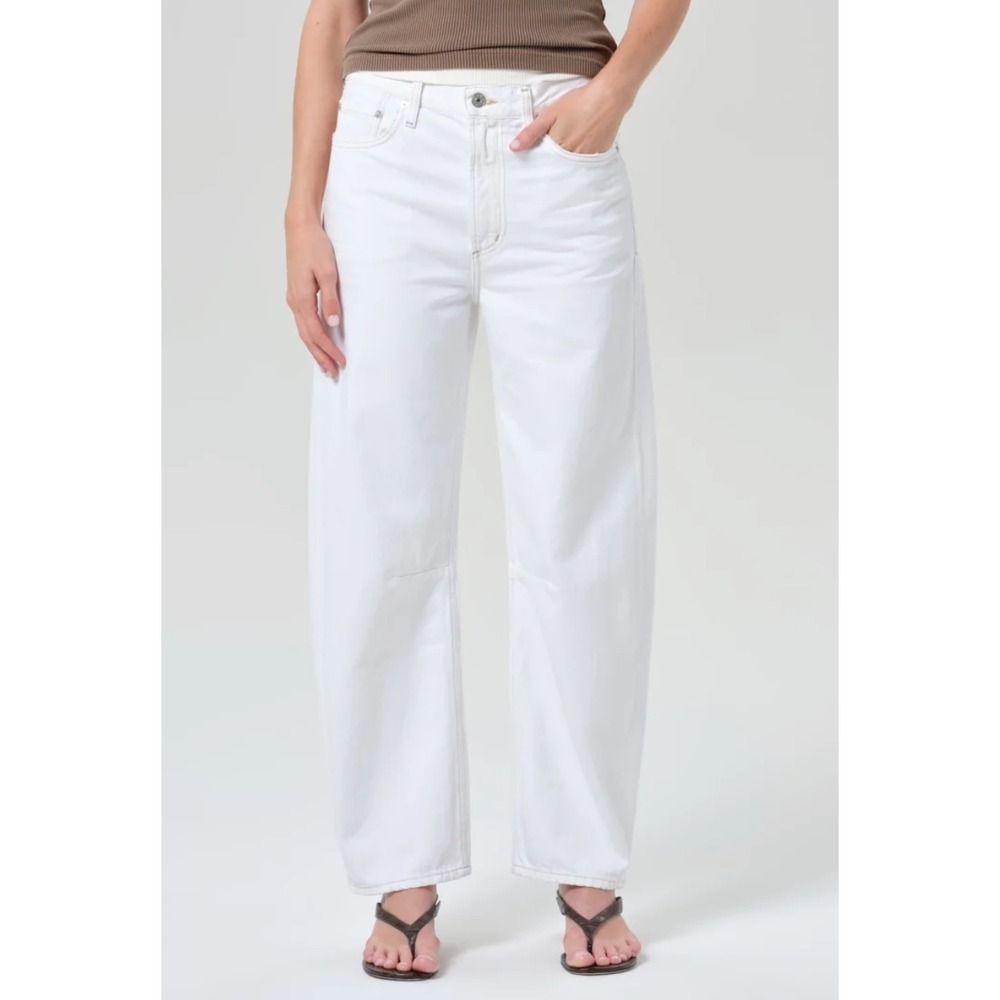 CITIZENS OF HUMANITY Miro Wide Leg Soft White Denim Barrel Jeans Women's Size 25